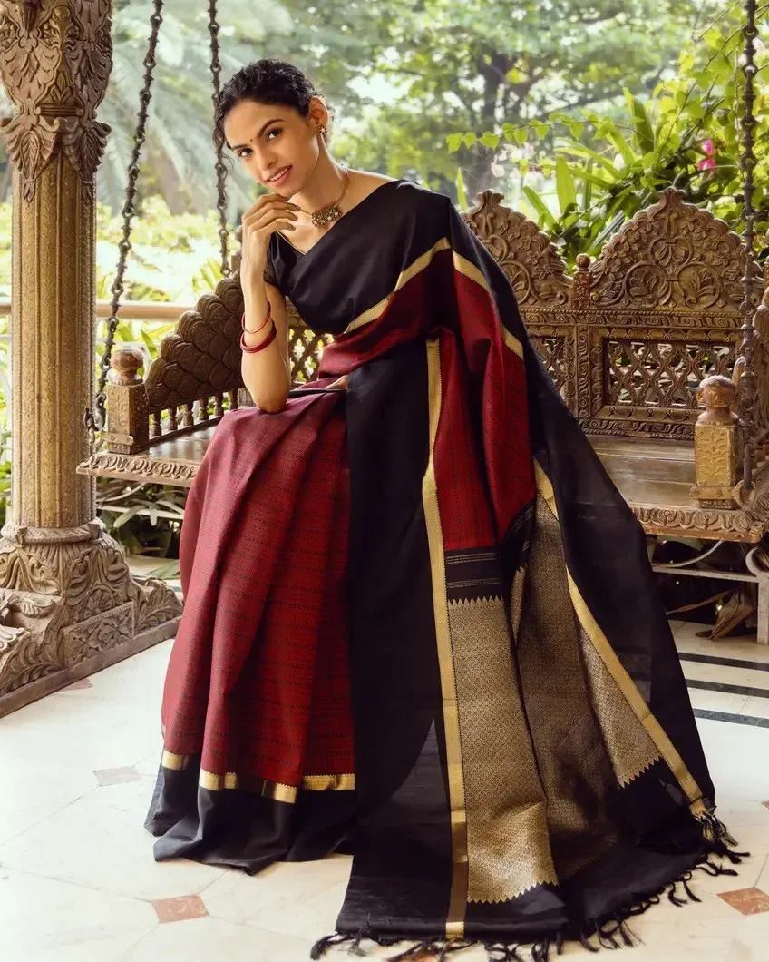Black Kanjivaram Silk Saree